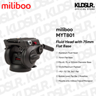 miliboo MYT801 Fluid Head with 75mm Flat Base